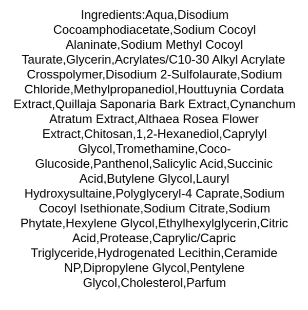 anua-heartleaf-succinic-moisture-cleansing-foam-ingredients