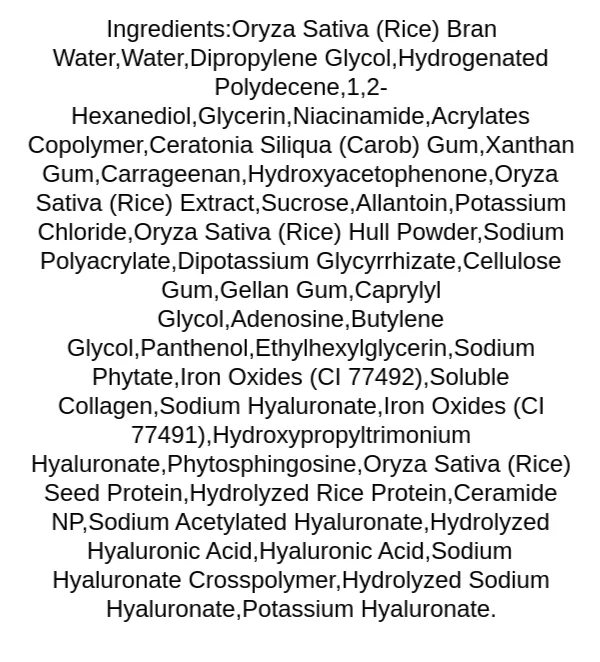 anua-rice-70-glow-collagen-mask-ingredients