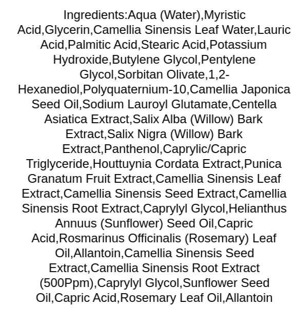 benton-deep-green-tea-cleansing-foam-ingredients