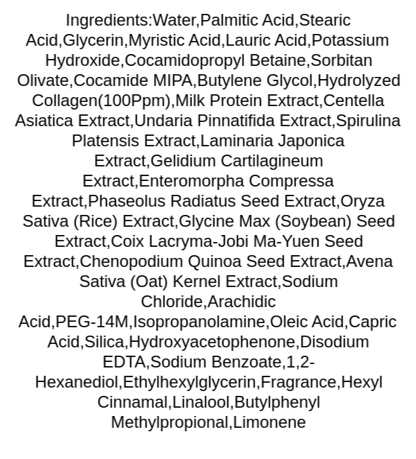 esfolio-pure-skin-collagen-cleansing-foam-ingredients