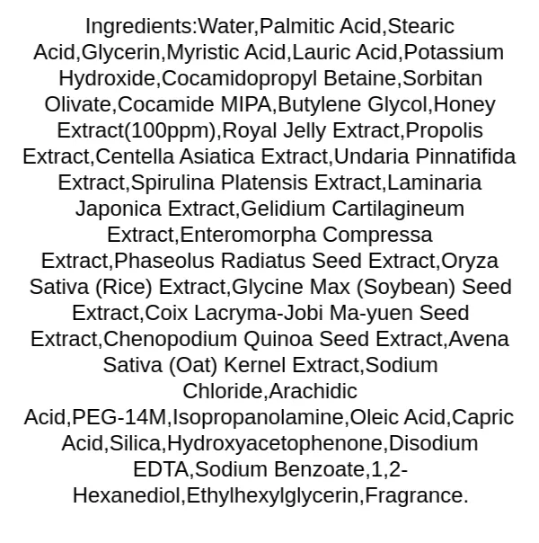 esfolio-pure-skin-honey-cleansing-foam-ingredients