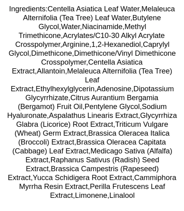 iunik-centella-calming-gel-cream-ingredients