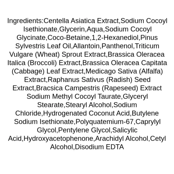 iunik-centella-mild-cleansing-foam-ingredients