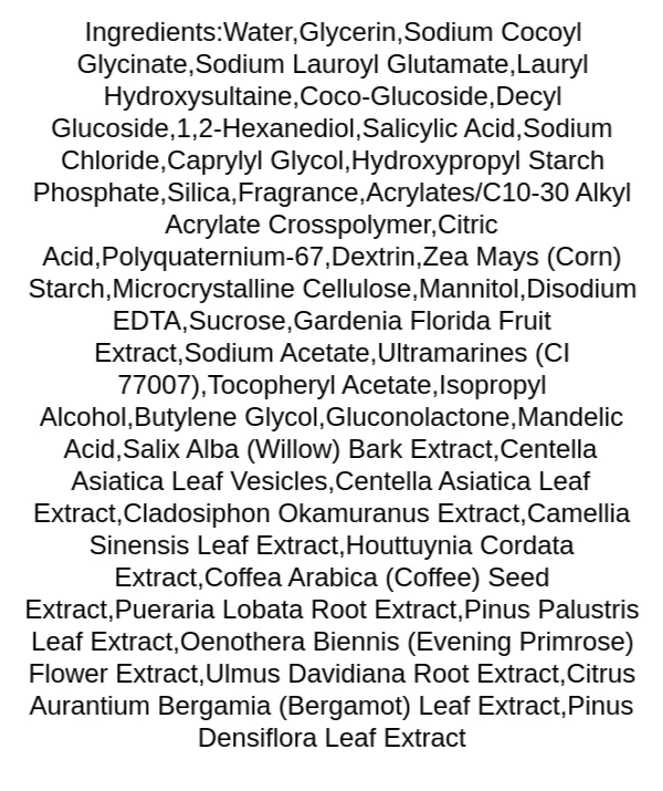 medicube-zero-pore-capsule-cleansing-foam-ingredients