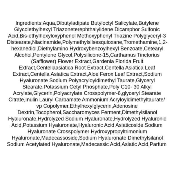 tocobo-cica-calming-sun-serum-ingredients