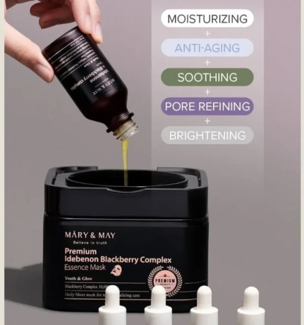 mary-and-may-premium-idebenone-blackberry-complex-essence-mask-20sheets-pic-3