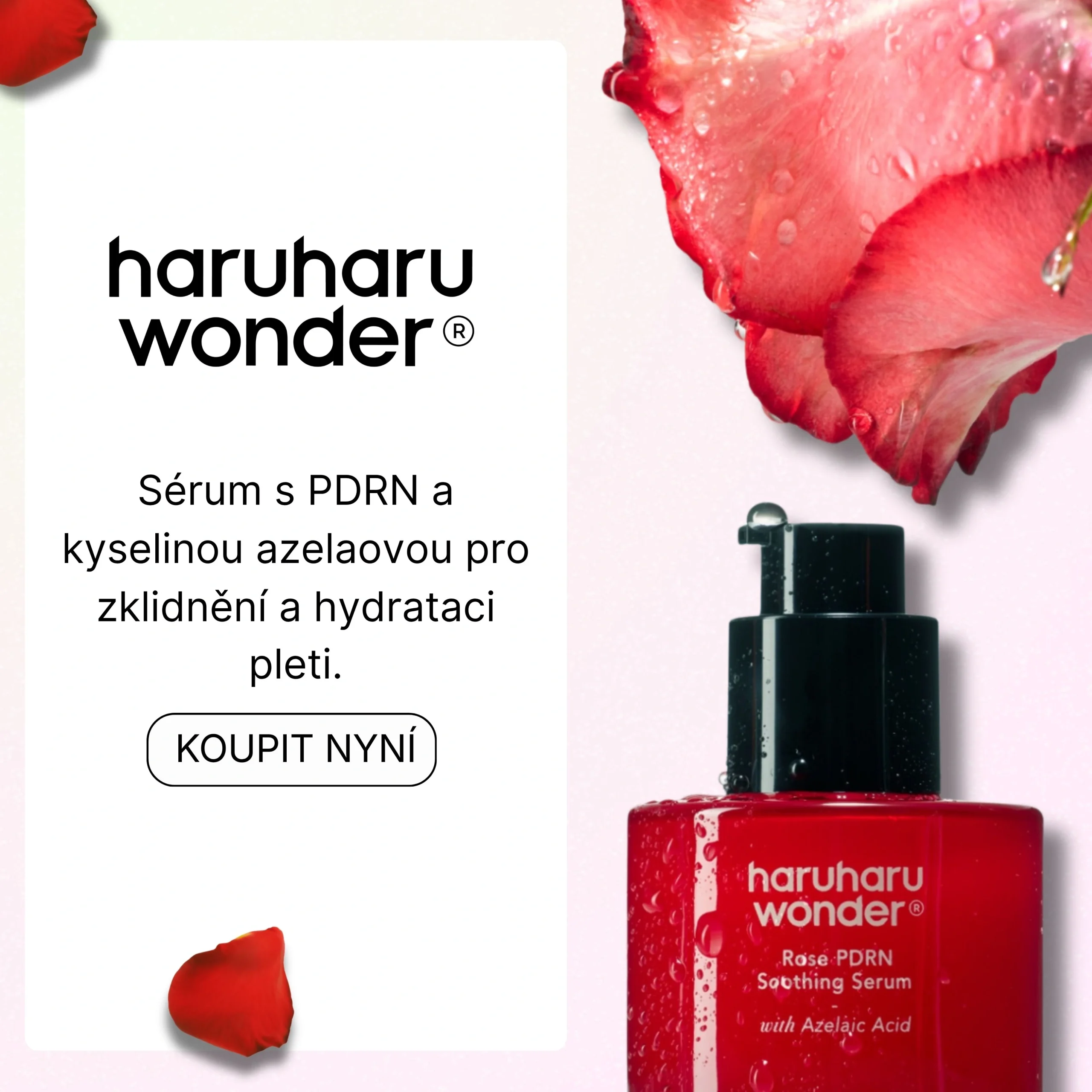 CZ_HARU_MOBILE Haruharu Wonder Rose PDRN Soothing Serum s kyselinou azelaovou pro zklidnění a hydrataci pleti